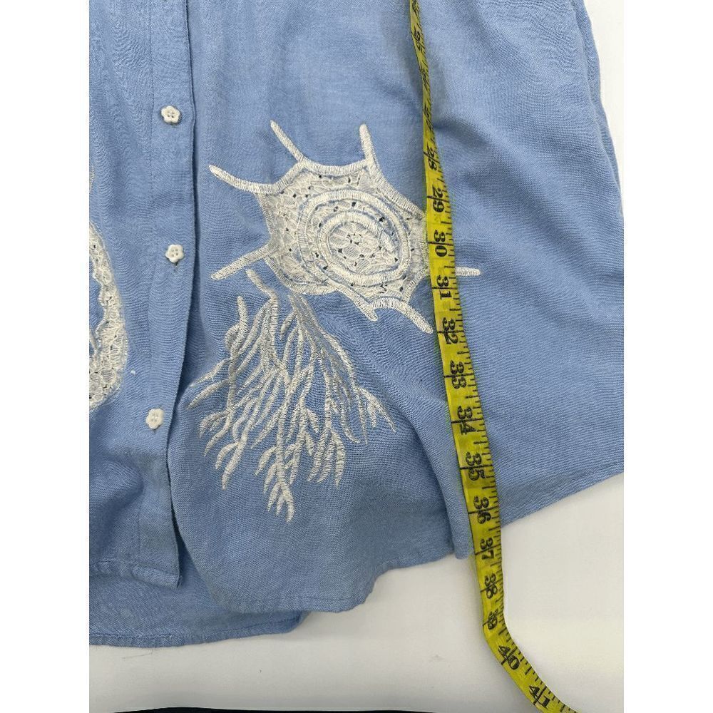 Antica Sartoria Tunic For Women Embroidered and Beaded Sz 2 Button Down & Pocket - Picture 6 of 10
